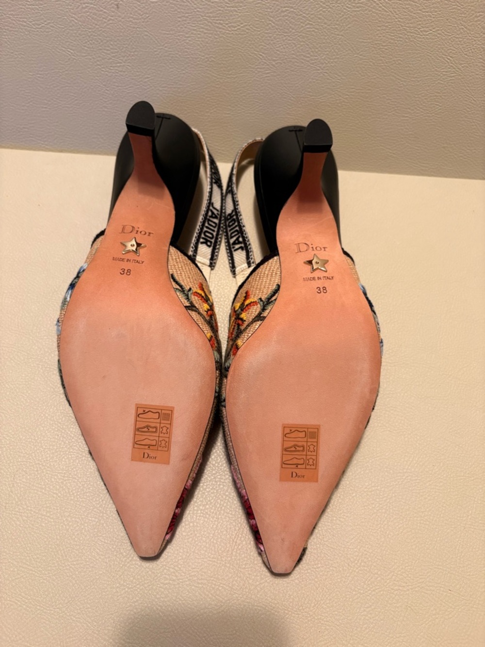 Christian Dior J’Adior Embroidered Slingback Pumps – Floral – Size 38 - Picture 8 of 11